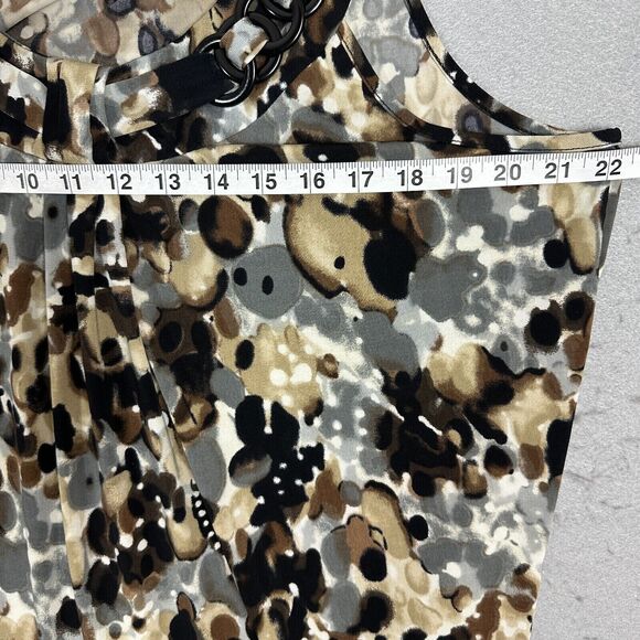 CJ Banks Tank Top Womens Blouse Black Multi Color Sheer Size 1X - Picture 8 of 15